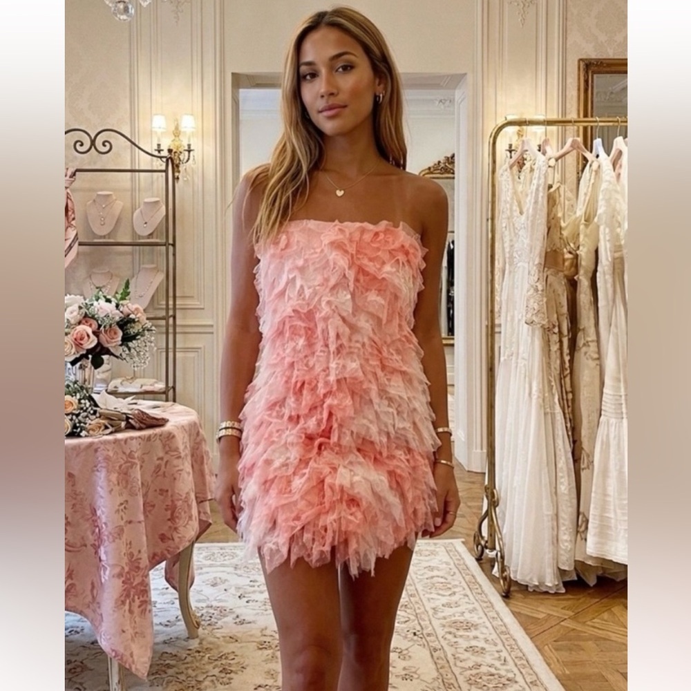 NWT LoveShackFancy Calandre Mini Dress in Millenial Pink | Size -Small/4